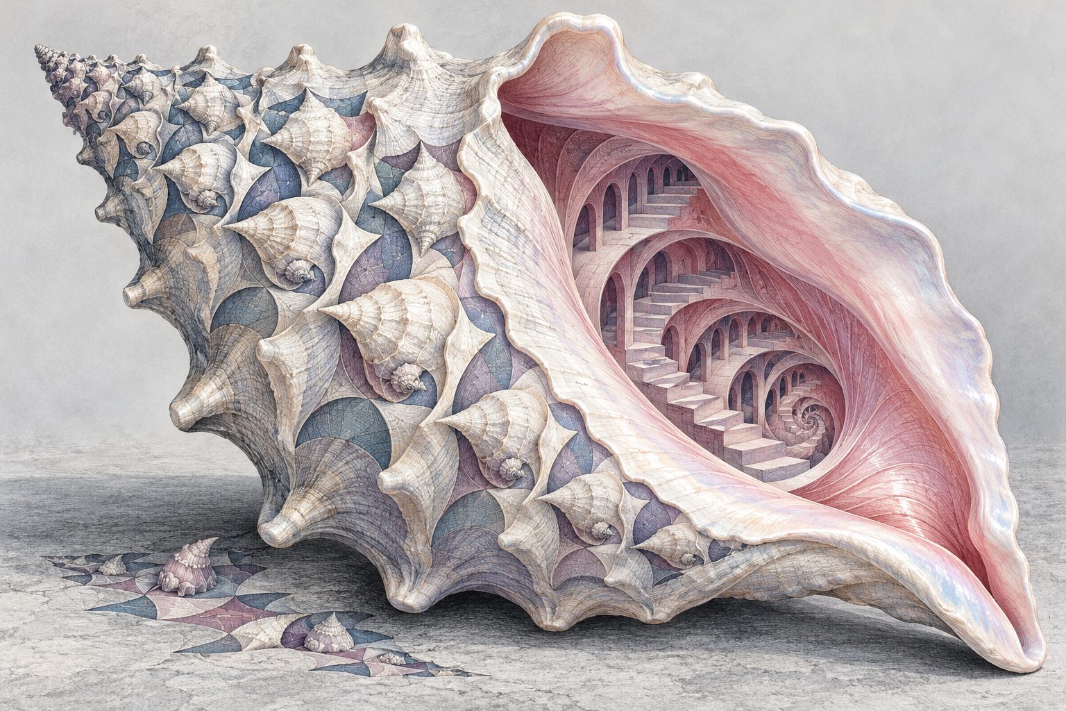 Surrealist conch shell
